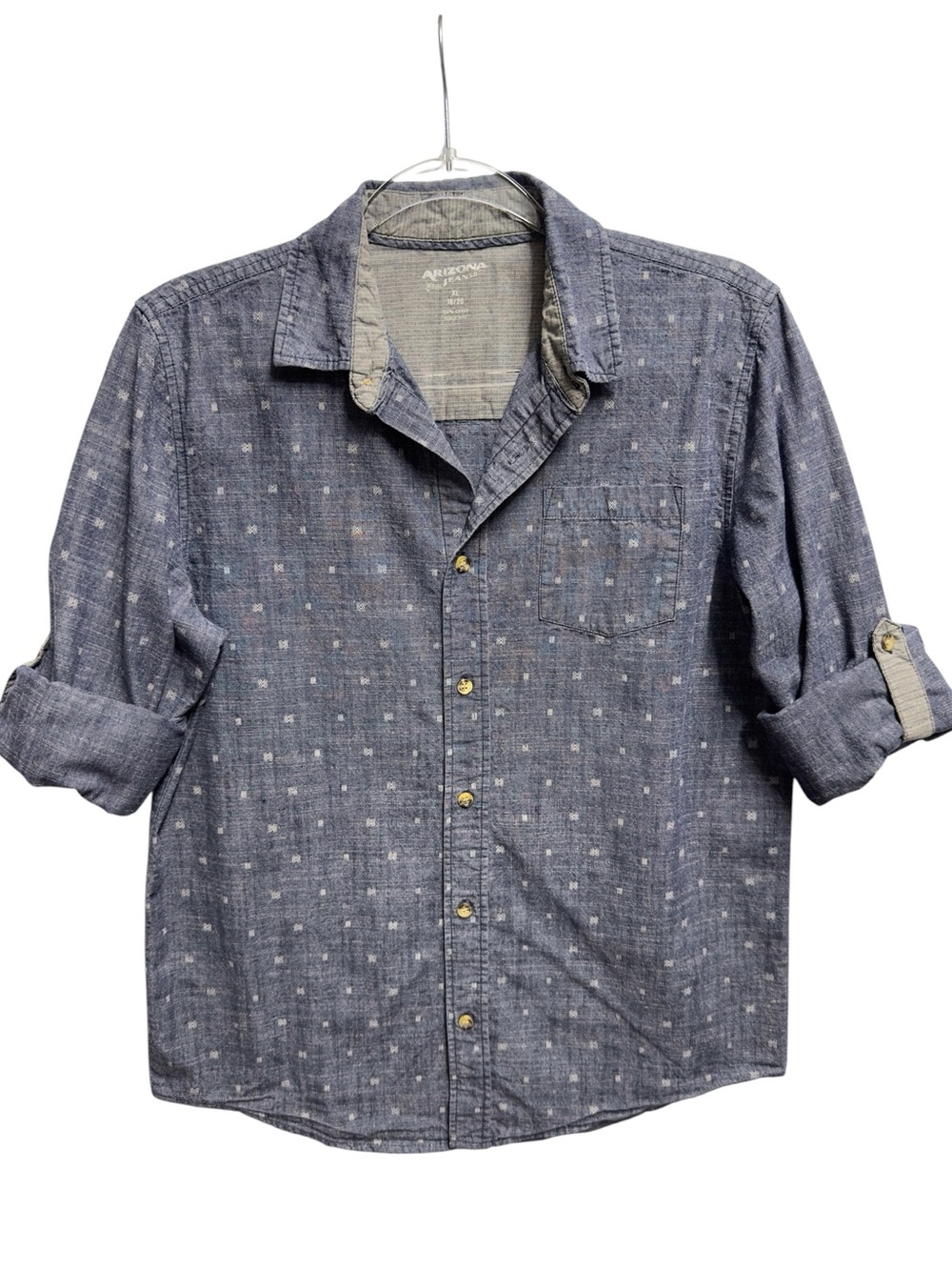 Pure Cotton Knit Oxford Preppy Chino Denim Jeans Shirt